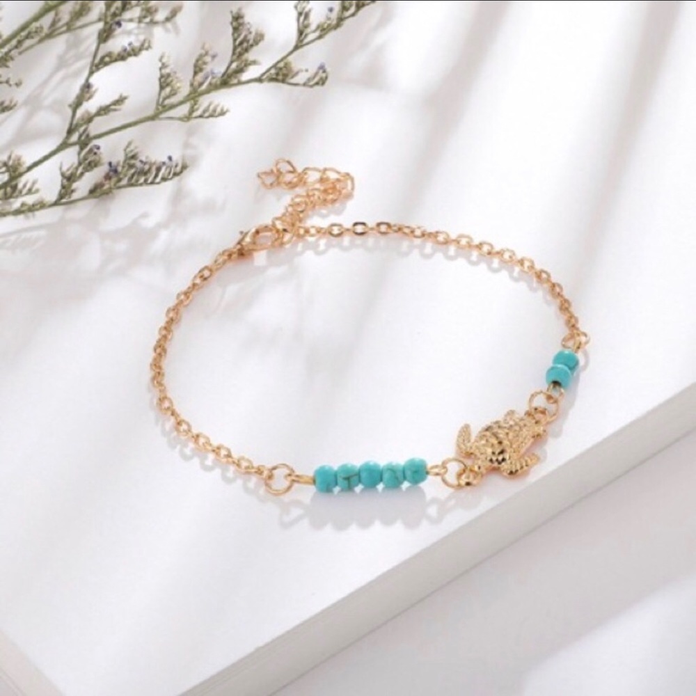Gold Sea Turtle Anklet